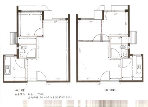 公屋廚房門尺寸|標準型大廈樓宇樣本平面圖 